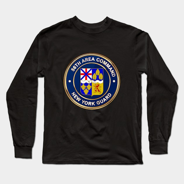 56th Area Command, New York Guard, Blue Circle Logo Long Sleeve T-Shirt by New York Guard Association